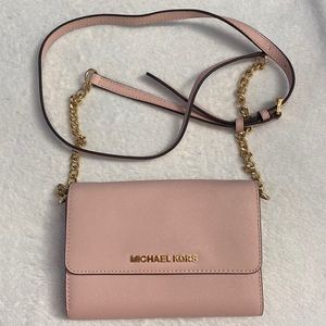 Michael Kors Light Pink Crossbody Bag Wallet